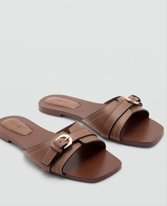 Тапки/шльопанці Mango шкіряні