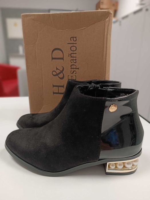 H&D Moda Espanola damskie botki zamszowe eleganckie, rozm. 37