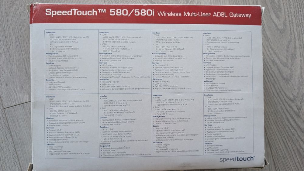 Thomson SpeedTouch 580 Wireless Multi-User ADSL