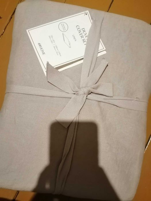 Pościel beżowa lniana H&M