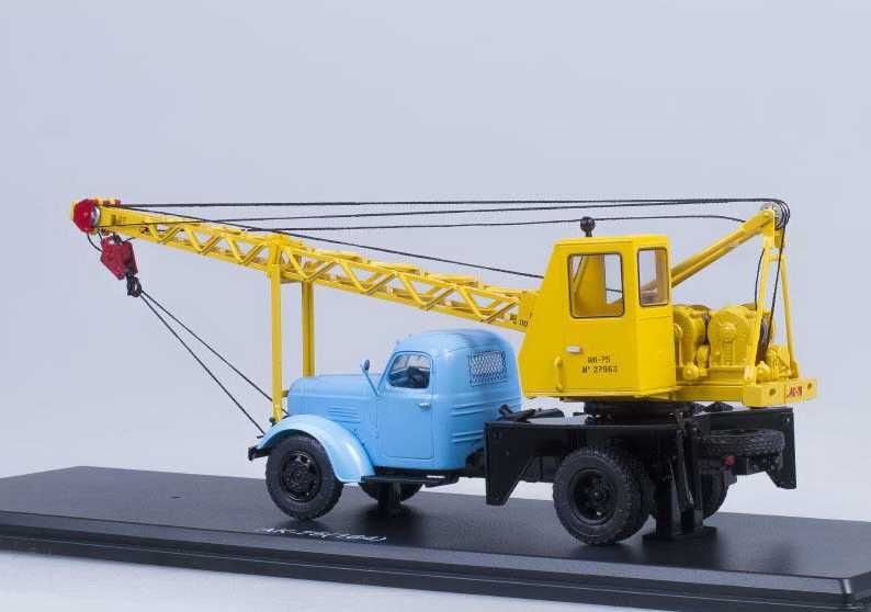 Автокран АК-75 на шасси ЗИЛ-164 (1961) голубой/желтый - SSM (Start Scale Models)