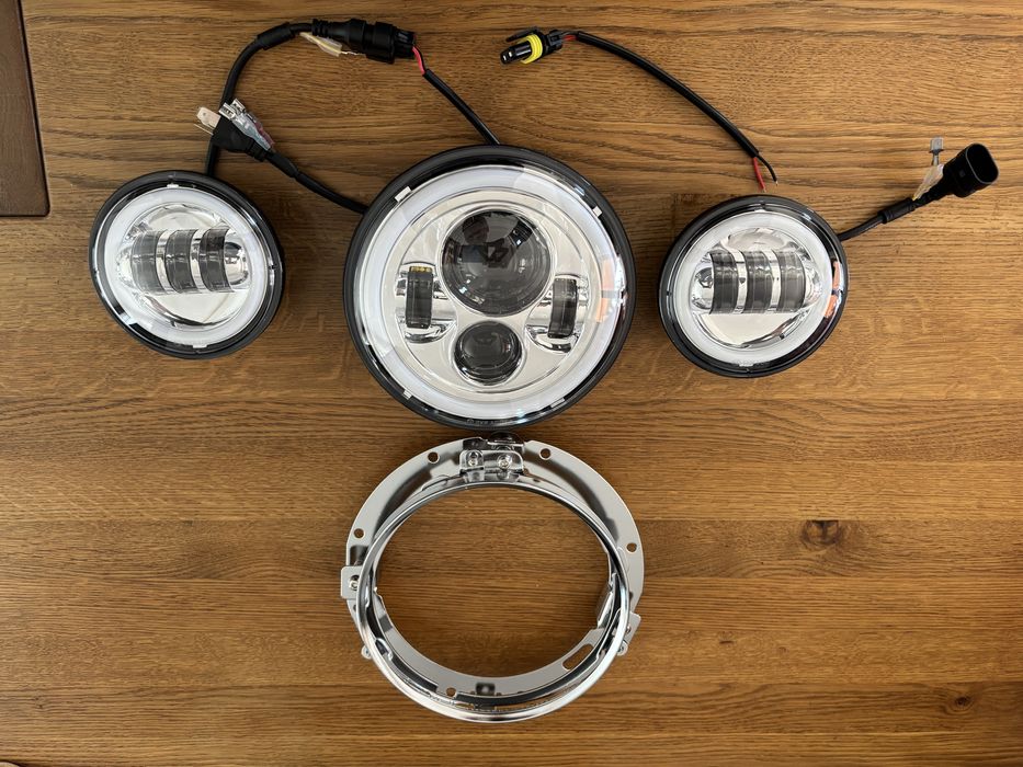 Lampa Led 7'' mocowanie plus Lithbary 4,5 Harley, Yamaha, Honda Suzuki