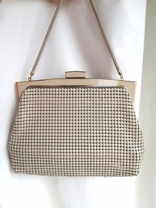 Сумочка вінтажна Glomesh 60-70 ті, ретро клатч вечірня, бежева