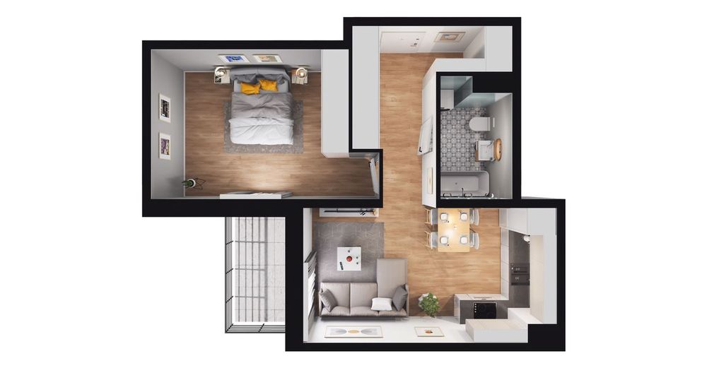 2-pokojowe mieszkanie 44m2 + balkon