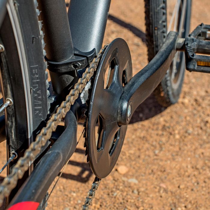 BICICLETA TREKKING RIVERSIDE 500 CINZENTO/VERMELHO