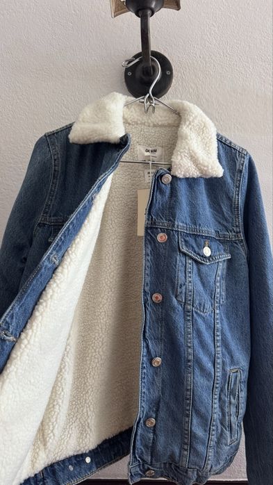 Casaco de Ganga com Pelo Bershka – Novo