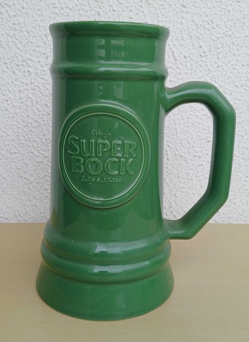 Antiga (+ 45 anos) Caneca Cerâmica Super Bock 1 litro