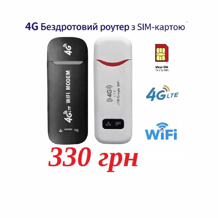 4G USB модеми на SIM карті на павербанку антеною та без усі оператори
