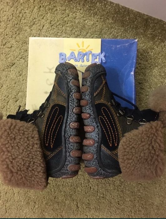Фірмові шкіряні чобітки черевички на зиму для хлопчика