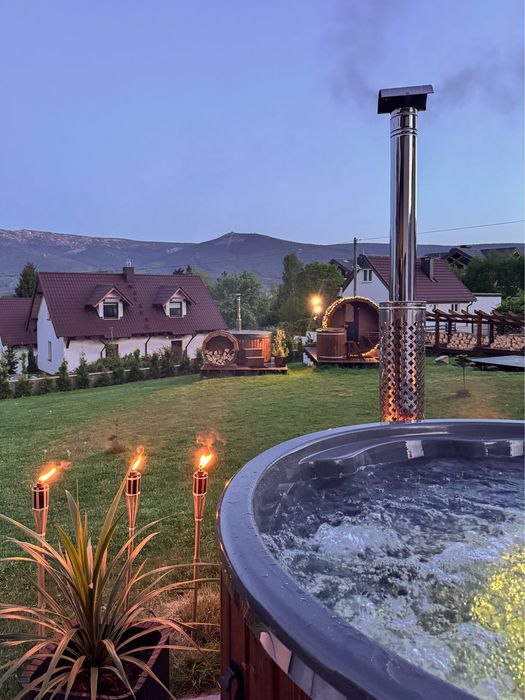 Domek Szklarska Poręba Balia z hydromasazem Jacuzzi Sauna Domek z panoramicznym widokiem na Góry