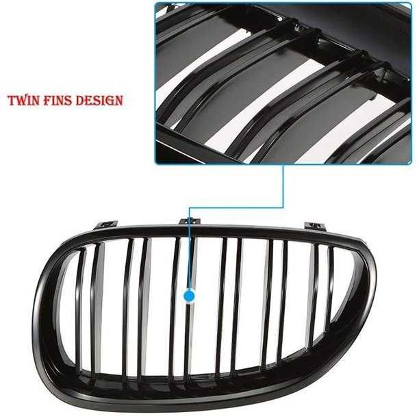 Grelhas preto piano dupla barra para BMW série 5 E60 E61