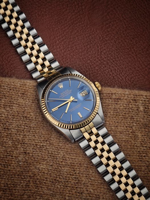 ROLEX Datejust 18K | Rzadka tarcza "Doorstop" Blue | Pudełko