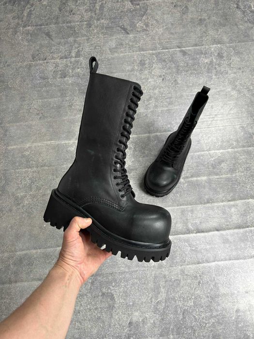 BALENCIAGA STOMPER BOOTS Runway кожаные ботинки шкіряні черевики