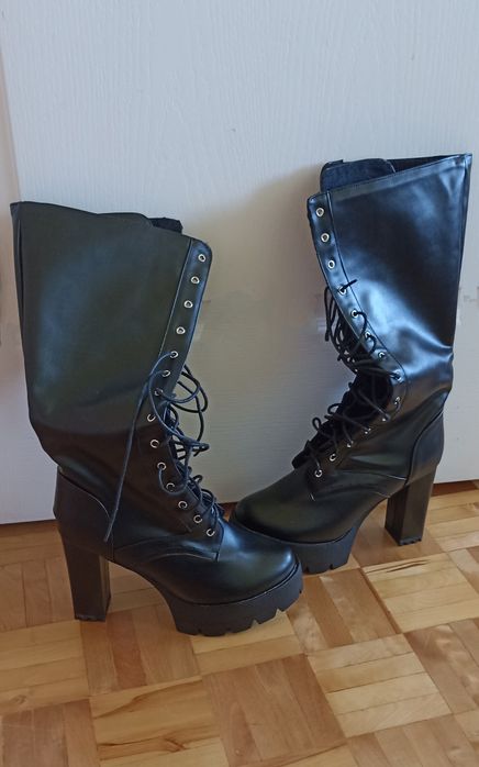 Botki kozaki na platformie goth 41