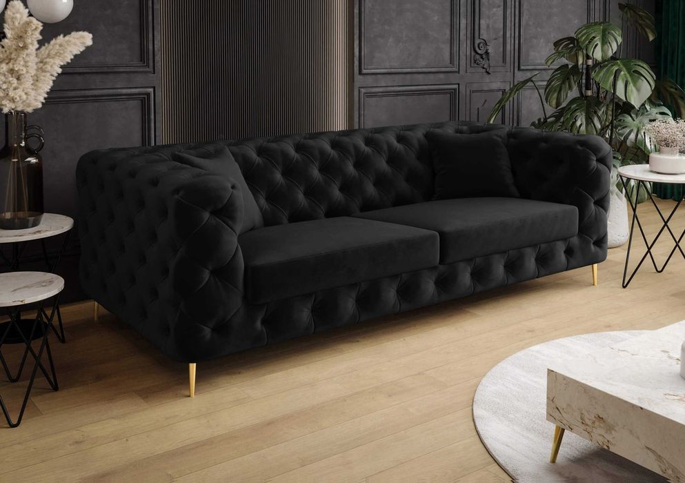 Sofa Boston Chesterfield Elegancka Pikowana Luksusowa