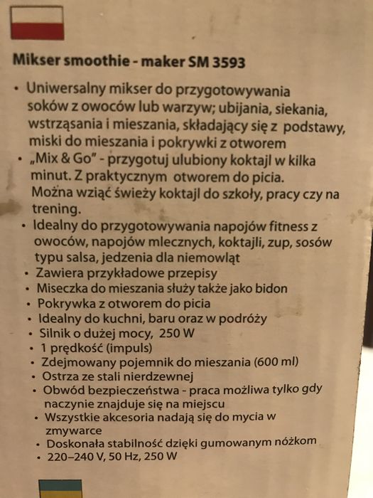 Mikser do smoothie Clatronic-nowy