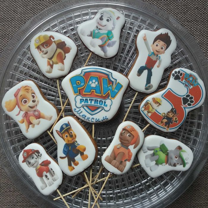 топперы для торта щенячий патруль имбирные пряники