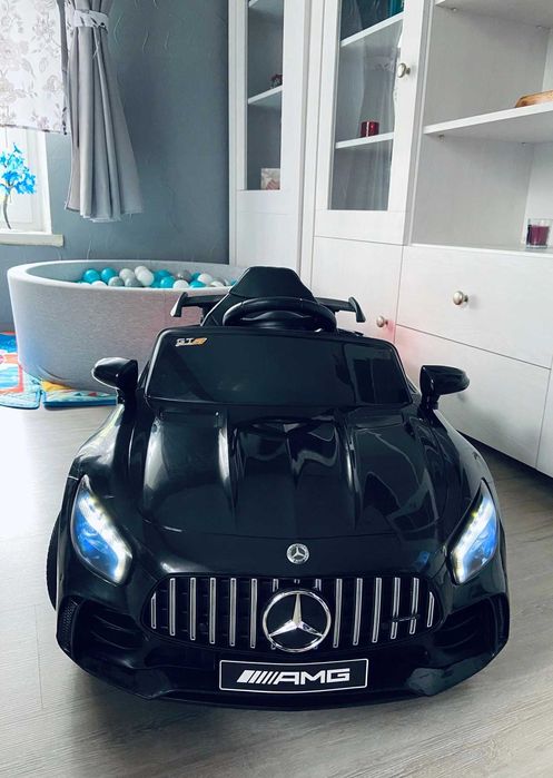 HIT Piękne autka MERCEDES AMG GTR dla dzieci auto na akumulator czarne
