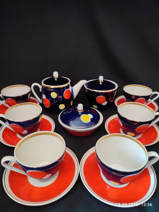 Чайный сервиз "Лимон"  Сумы, "Конфетти" Полонное. СССР ретро, винтаж.