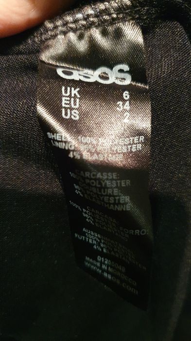 Nowa asos, czarna asymetryczna sukienka pareo