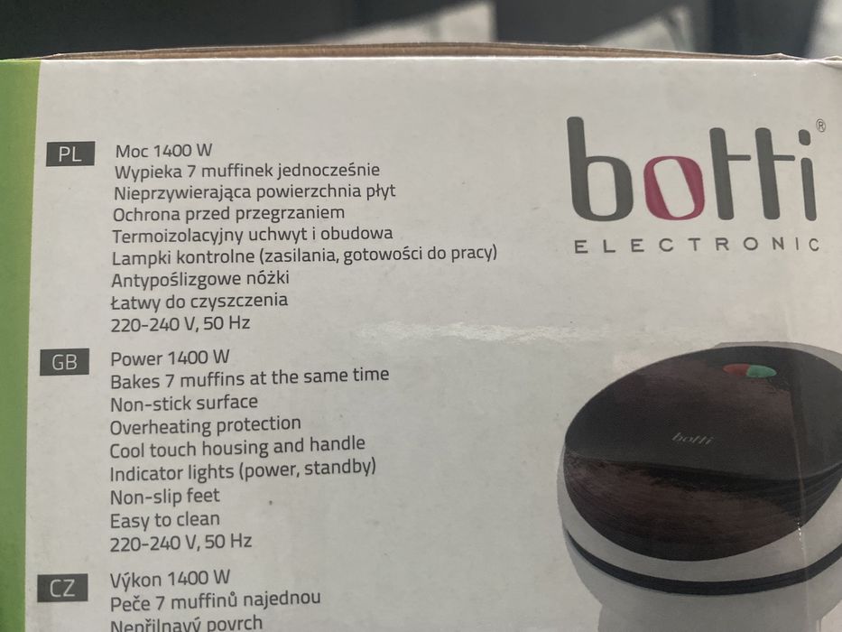 Wypiekacz do Muffinek Botti 4muffin 1400 W~ NOWY !