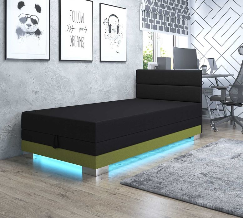 Tapczan z materacem pojedynczy łóżko jednoosobowe młodzieżowe Kanapa