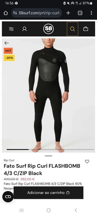 Fato surf rip curl flashbomb E6 4/3 MS