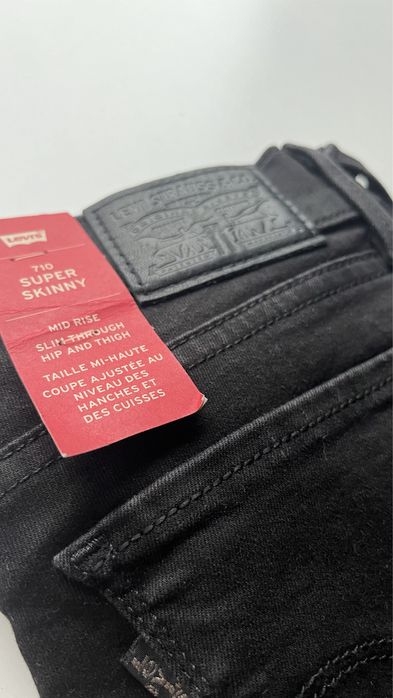 Levi’s 710 super skinny czarne nowe jeansy W27 L32