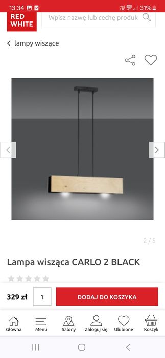 Lampa wisząca carlo black 2