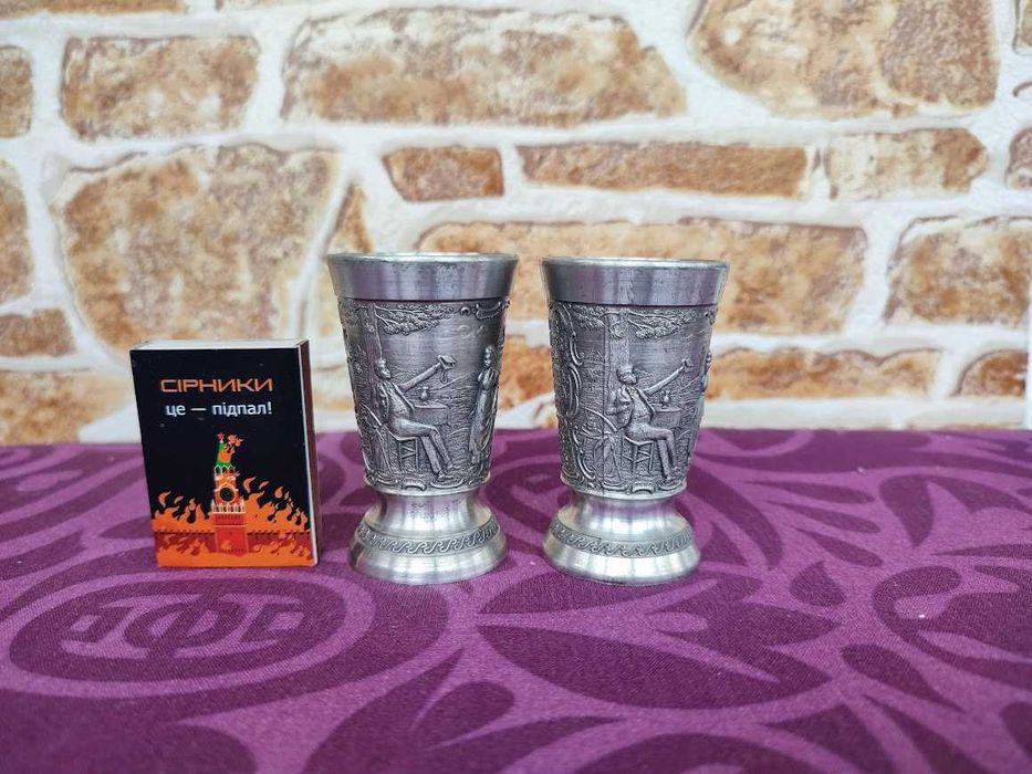 Пара чарок, стопок з харчового олова. Німеччина 40мл