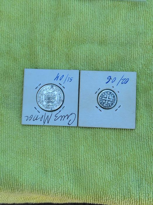 Vintém ,Meio Tostão (50 Réis) Prata 916.6 e 6 vinténs  Lisboa