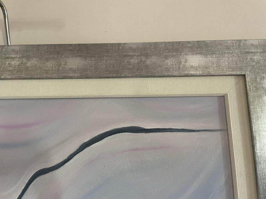 Quadro Abstrato a Óleo com Moldura
