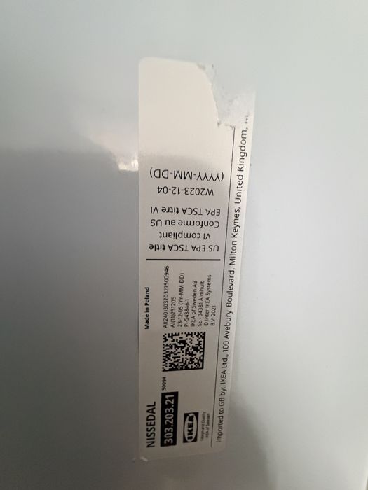Lustro IKEA NISSEDAL czarne 40 × 150 cm