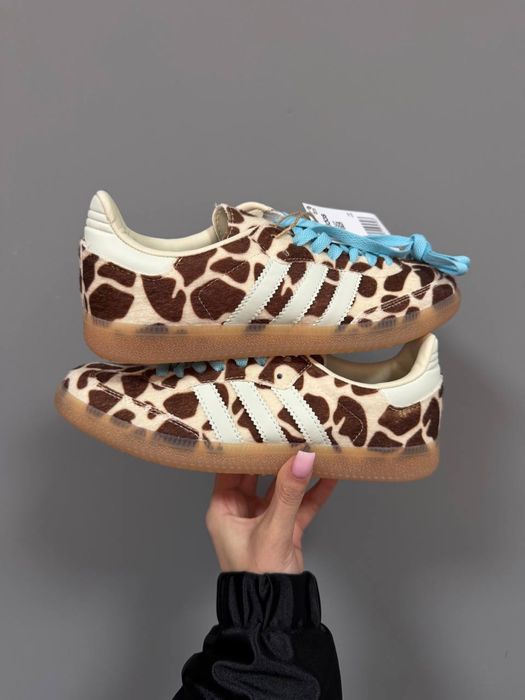36-41 р кросівки ADIDAS SAMBA Giraffe print blue laces
