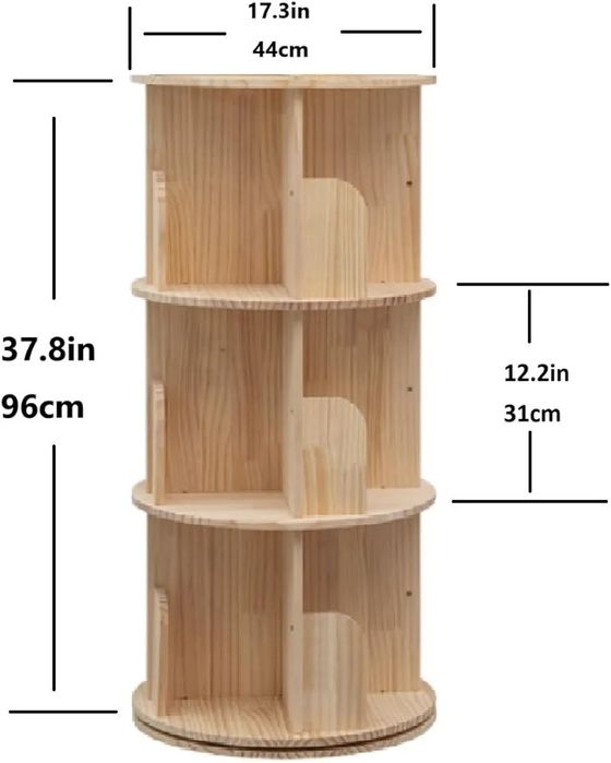 Prateleira giratória de 360 graus para crianças e adultos, estante mul