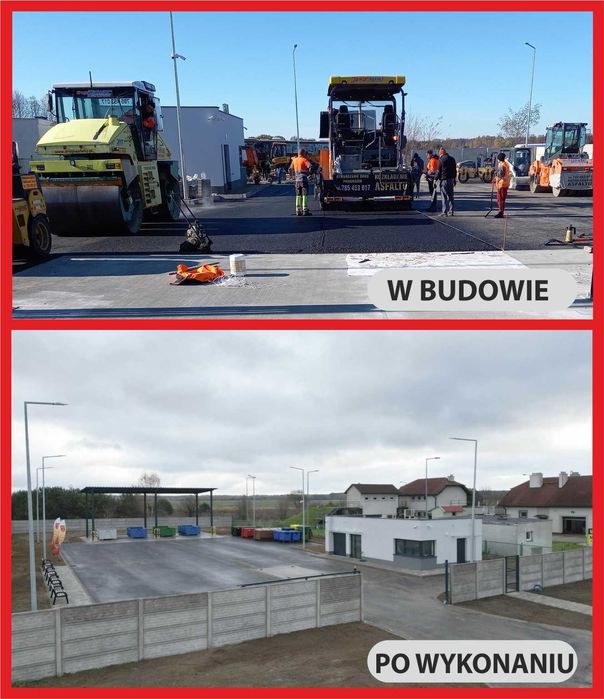 Budowa dróg, asfaltowanie, łatanie dziur, asfalt, układanie asfaltu