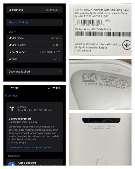 AirPods Gen 2 A2031, оригінал, Comfy, відмінний стан