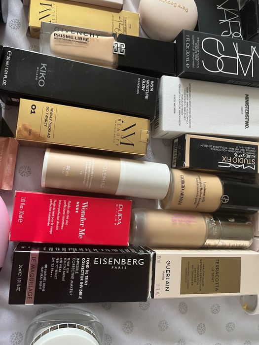 Zestaw podkładów do twarzy Dior,Guerlain,Armani…