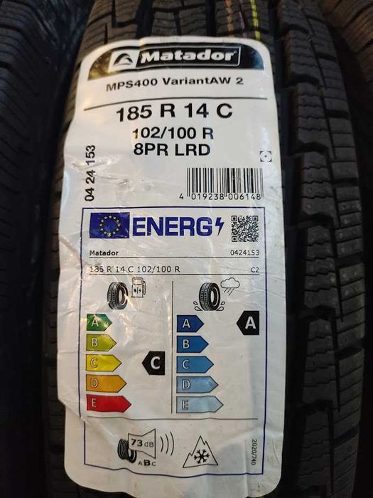 185R14C,  185/80R14C Matador dwie nowe opony całoroczne