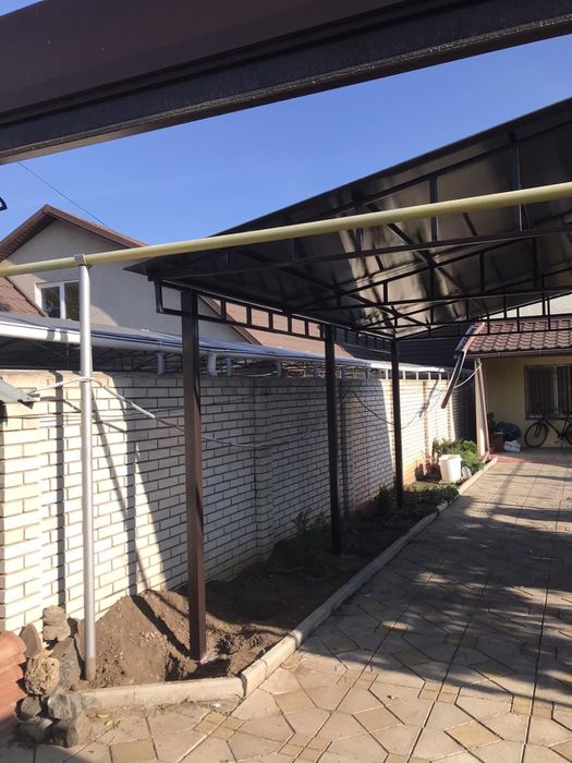 Двускатный навес для авто