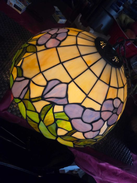 Lampa wiszaca Tiffany (witrazowa) recznie robiona antyk