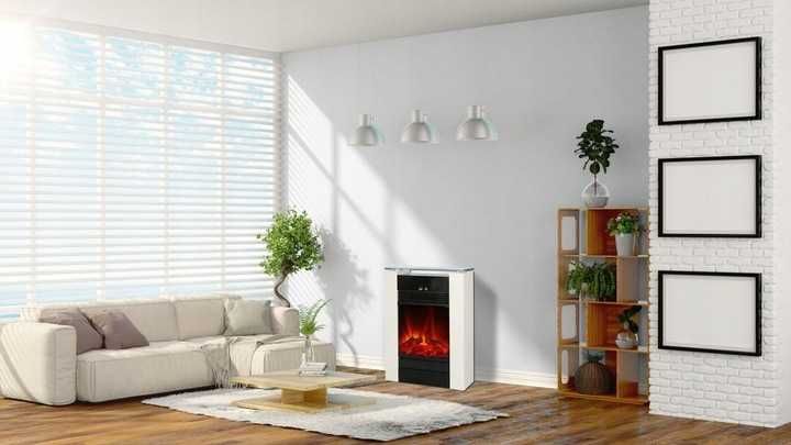 Kominek Elektryczny EL FUEGO TESSIN 0.9-1.8kW LED z pilotem BIAŁY !!