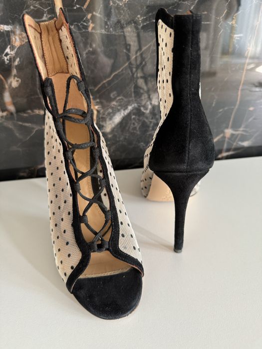 Gianvito Rossi 105 Lace-up Mesh Ankle Boots