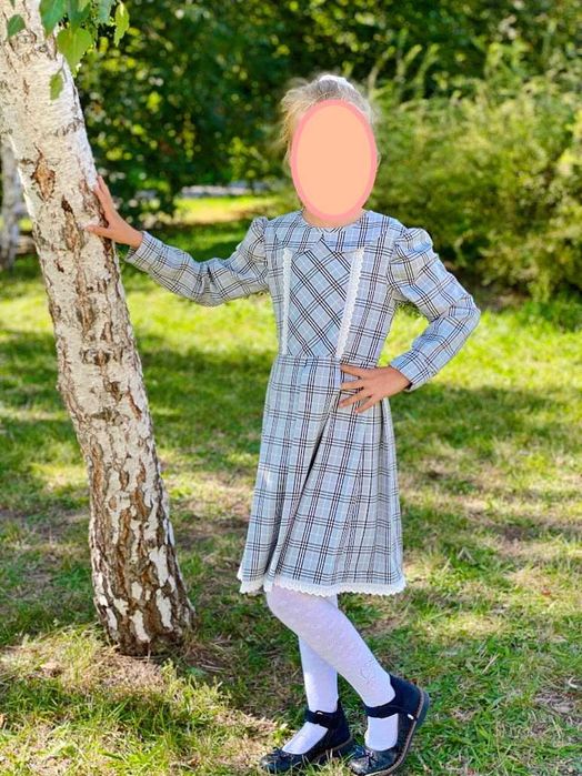 Сукня в клітинку шкільна  платье в клетку школьное р.134