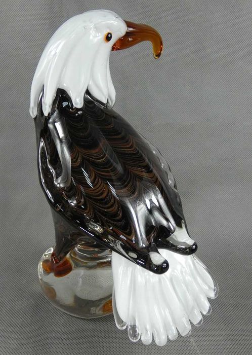 Duża Figura ORZEŁ bielik ptak szkło MURANO figurka 25,5 cm 3 kg