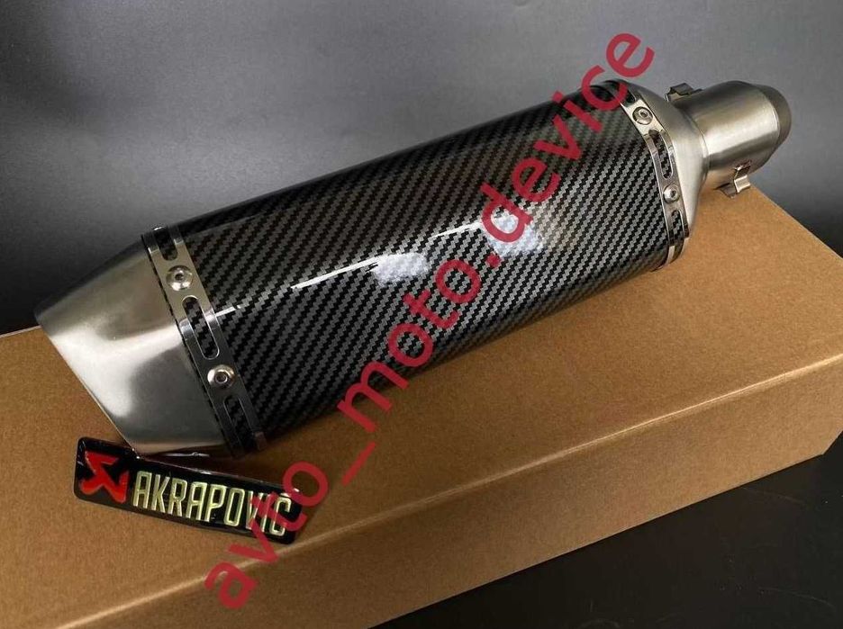 Акрапович карбон выхлоп вихлопна система прямоточный Akrapovic акраповичь прямотока акрап выхлоп на мотоцикл байк мопед