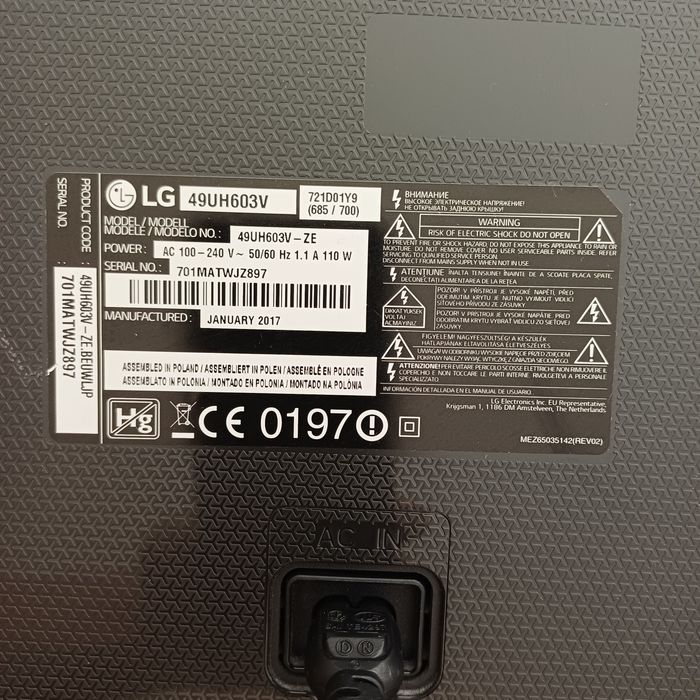 Telewizor Smart TV LG 49" 4K  DVB-T2