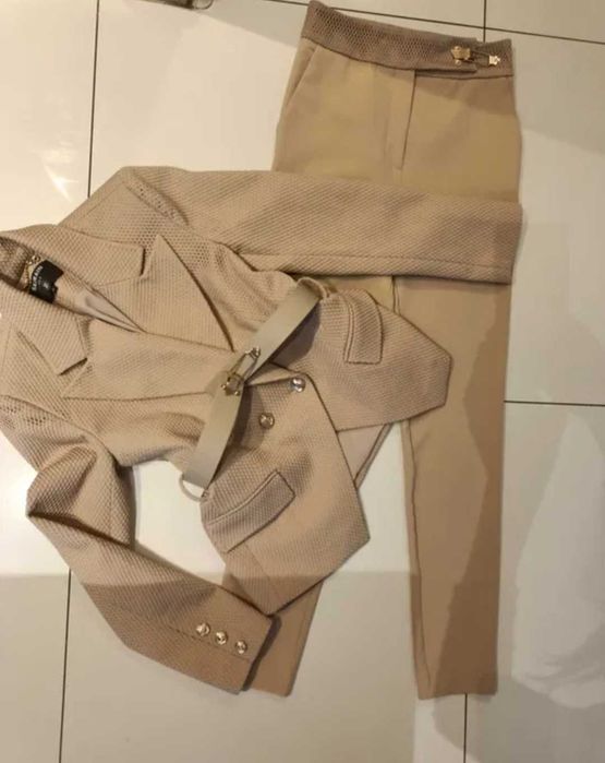 Balmain  spodnie garniturowe damski beż