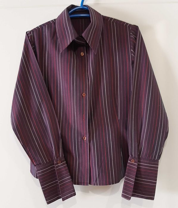 Camisa - Blusa Cor de Vinho e Riscas Tam. 38 (M)
