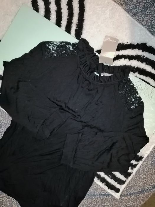 Orsay Koszula Bluzka Z wstawkami z koronki, i ozdobną stójką NOWA xs-M